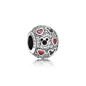 (slika za) Disney, Bleščeči Mickey & Hearts Charm - PANDORA