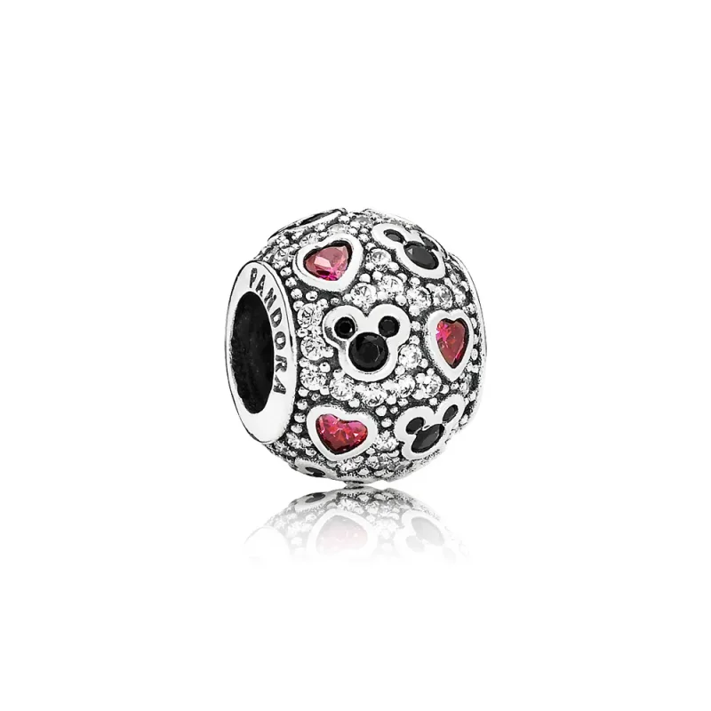(slika za) Disney, Bleščeči Mickey & Hearts Charm - PANDORA - Slika izdelka
