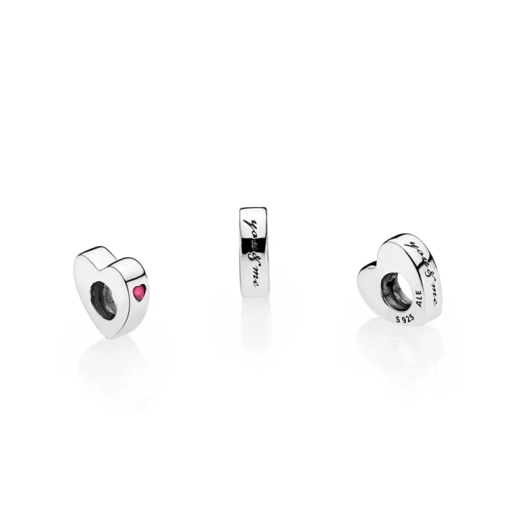 Distančnik PANDORA Two Hearts, prozoren CZ - 796559CZR
