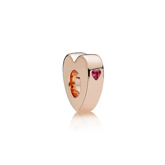 (slika za) Distančnik Two Hearts, PANDORA Rose™ Red CZ - 786559CZR