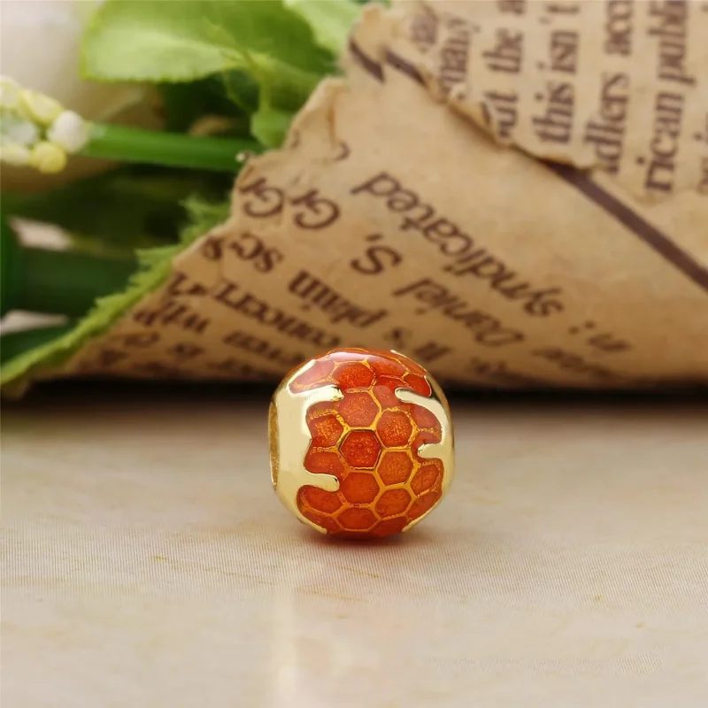 (slika za) Golden Honey Charm, PANDORA Shine™ toplo rumen emajl - 767120EN158 - Ogled 2