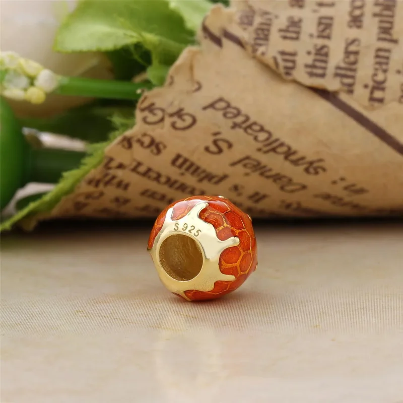 (slika za) Golden Honey Charm, PANDORA Shine™ toplo rumen emajl - 767120EN158 - Ogled 4