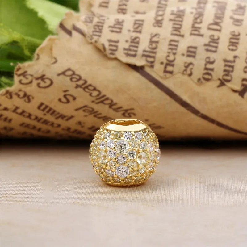 (slika za) Golden Mix Pavé Charm, PANDORA Shine™ Multi-Colored CZ - 767052CSY - Ogled 3