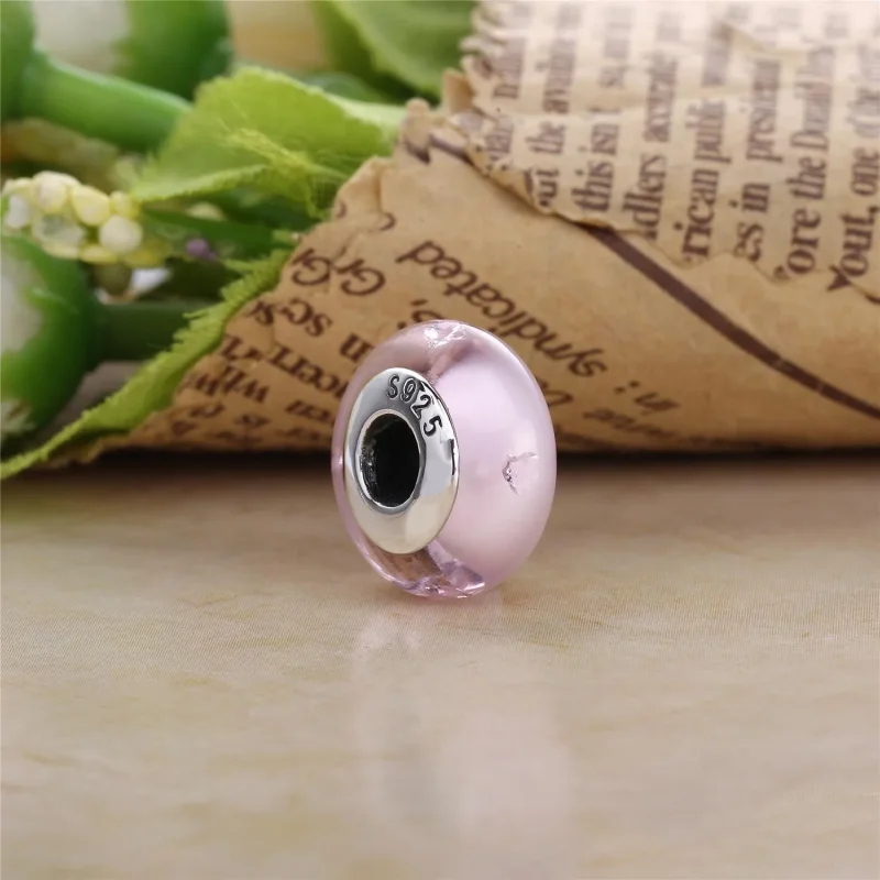 (slika za) Obesek PANDORA Pink Hearts, Murano Glass Pink CZ - 791632PCZ - Ogled 4