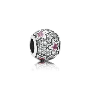 (slika za) Obesek PANDORA Pink Pavé Stars Charm - 791382PCZ