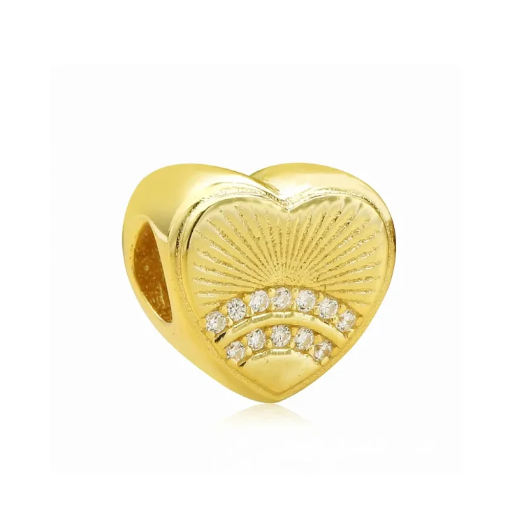 Obesek PANDORA Sunshine Heart Charm, PANDORA Shine™ & Clear CZ - PX00330-1