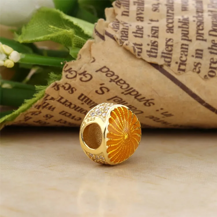 Obesek Rays of Sunshine, PANDORA Shine™, prozoren rumeni emajl CZ - 767128EN158