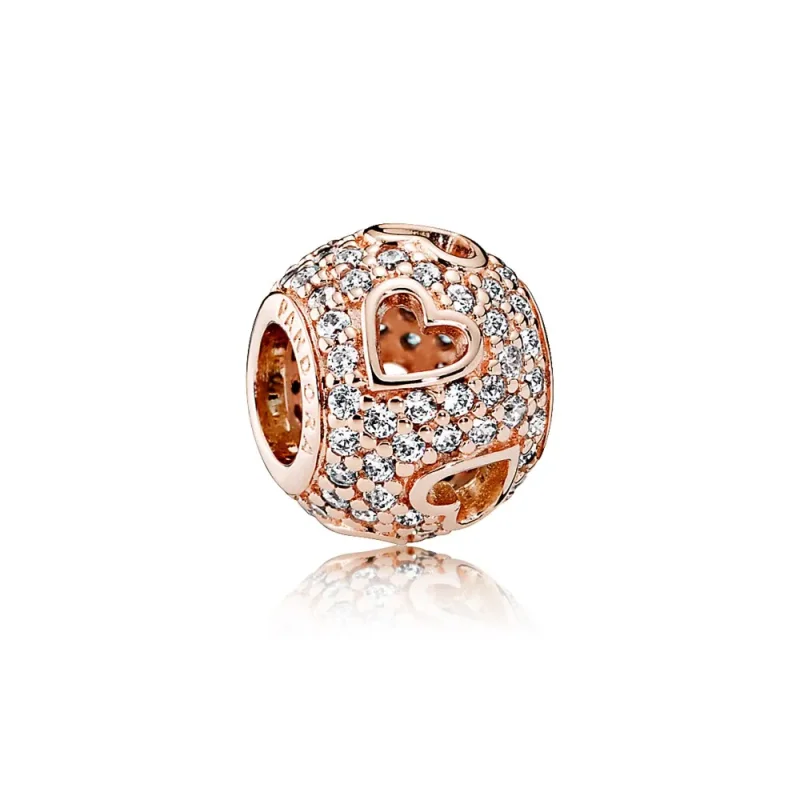 (slika za) Obesek Tumbling Hearts, PANDORA Rose™ Clear CZ - 781426CZ - Slika izdelka