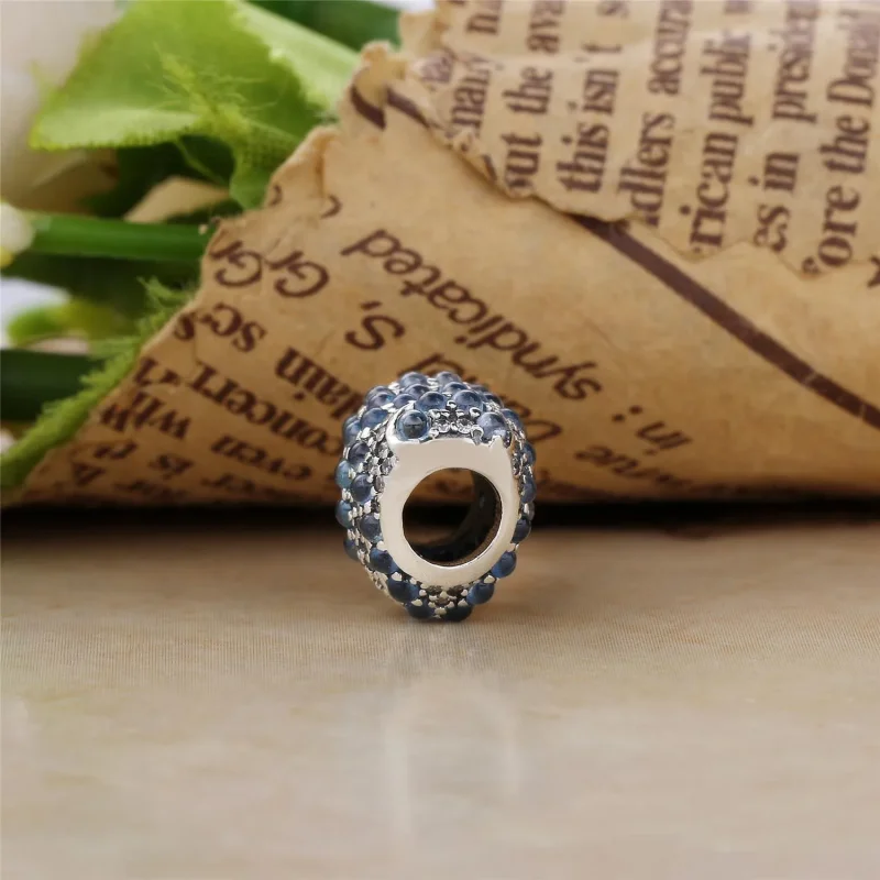 (slika za) PANDORA Aqua Heart Charm, Aqua London Blue Crystals Clear CZ - 797015NABMX - Ogled 4