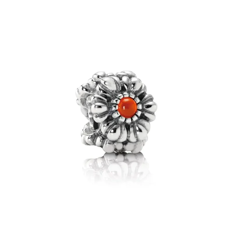 (slika za) PANDORA Birthday Blooms, July, Carnelian Charm - 790580CAR - Slika izdelka