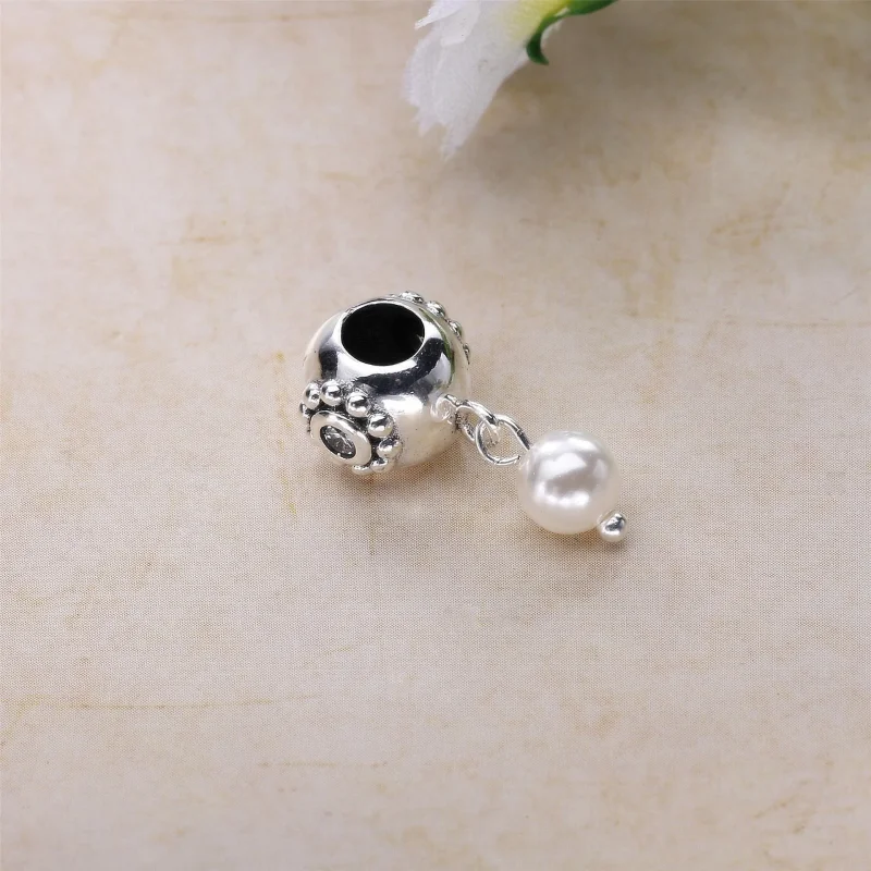 (slika za) PANDORA Biser modrosti Viseči, bel biser prozoren cz - 790873P - Ogled 3