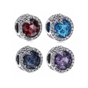 (slika za) PANDORA bleščeč obesek s snežinkami, somračno modri kristali, prozoren CZ - 796358NTB