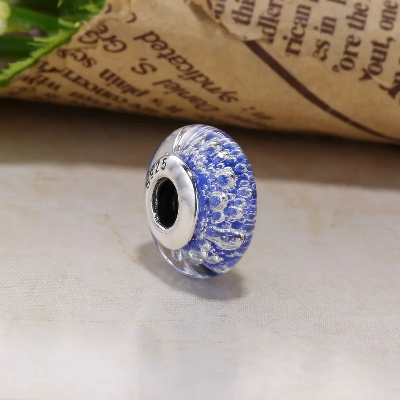 (slika za) PANDORA Blue Effervescence Charm, Murano Glass & Clear CZ - PL00059-1 - Ogled 2