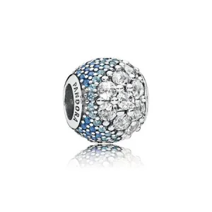 (slika za) PANDORA Blue Enchanted Pavé Charm, Blue Clear CZ - 797032NABMX
