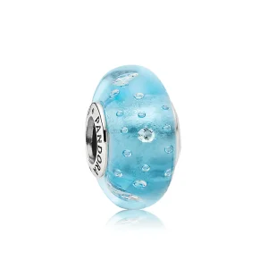 (slika za) PANDORA Blue Fizzle Murano Bead - 791618CZ