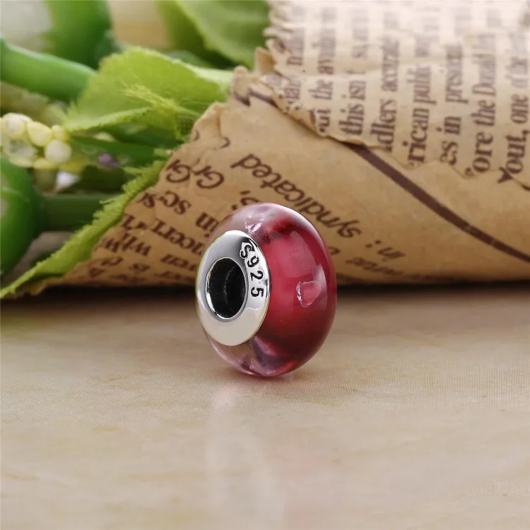 PANDORA Cerise obesek v obliki srca, prozorno muransko steklo CZ - 791664PCZ