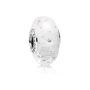 (slika za) PANDORA Clear Effervescence Charm, Murano Glass Clear CZ - 791617CZ
