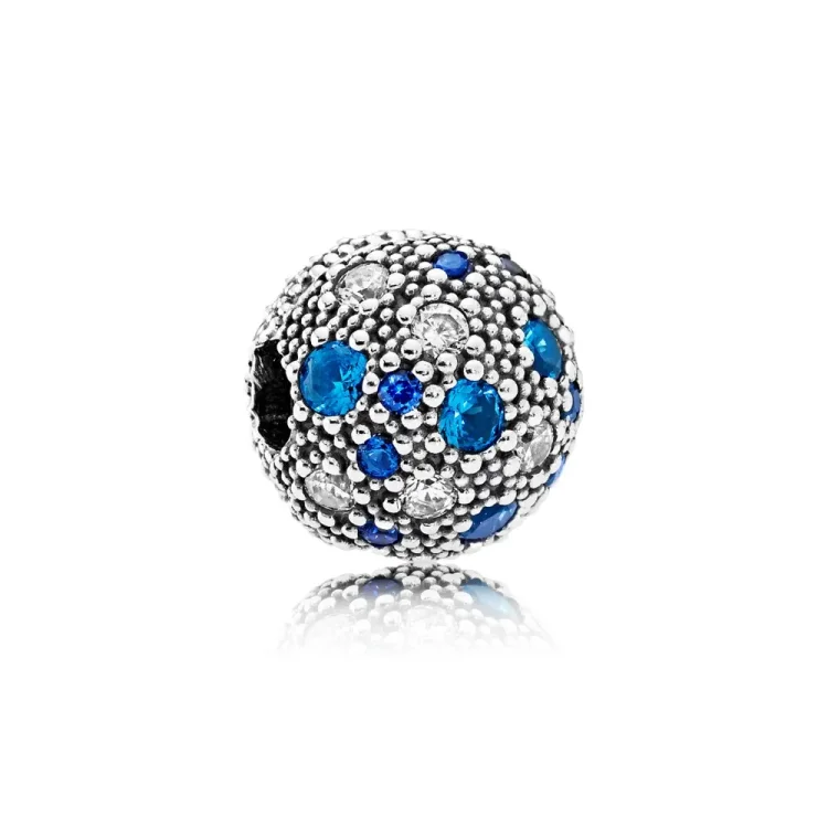 PANDORA Cosmic Stars, večbarvni kristali, prozorna CZ sponka - 791286NSBMX