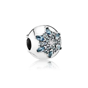 (slika za) PANDORA Crystalized Snowflake Sponka, Večbarvna Crystal Clear CZ - 791997NMB
