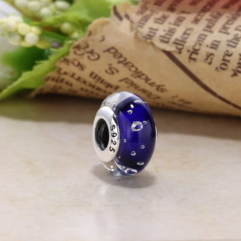 (slika za) PANDORA Dark Blue Effervescence, Clear Cz Bead - 791630CZ - Ogled 9