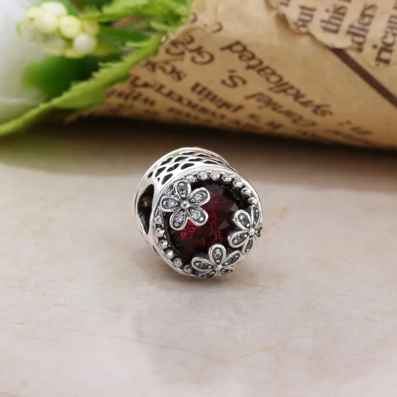 (slika za) PANDORA Dazzling Daisy Meadow Pink Clear CZ Charm - 792055PCZ - Ogled 4