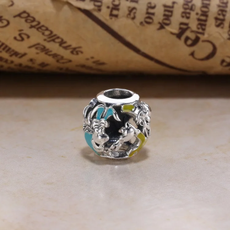 PANDORA Disney, Alice's Tea Party Charm, mešani emajl - 791896ENMX