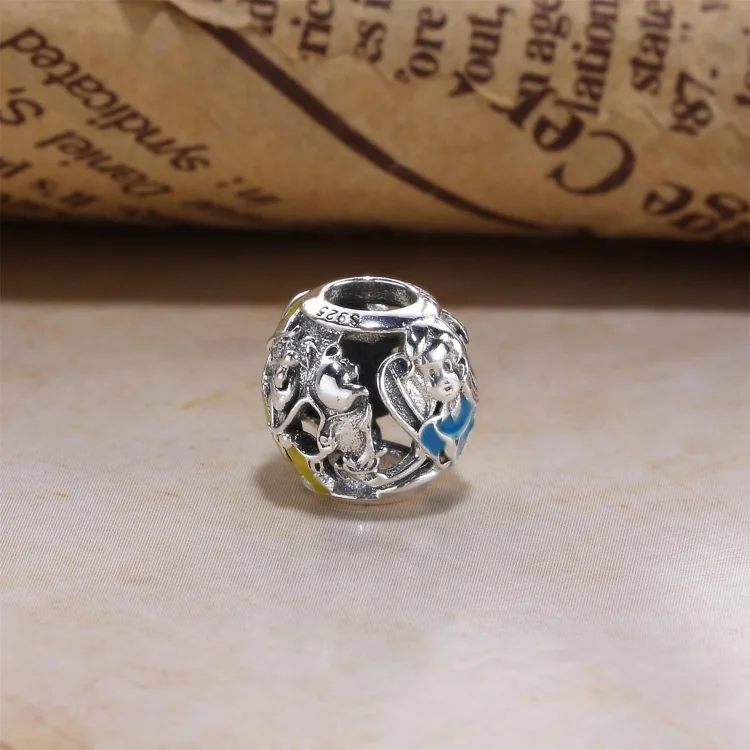 PANDORA Disney, Alice's Tea Party Charm, mešani emajl - 791896ENMX