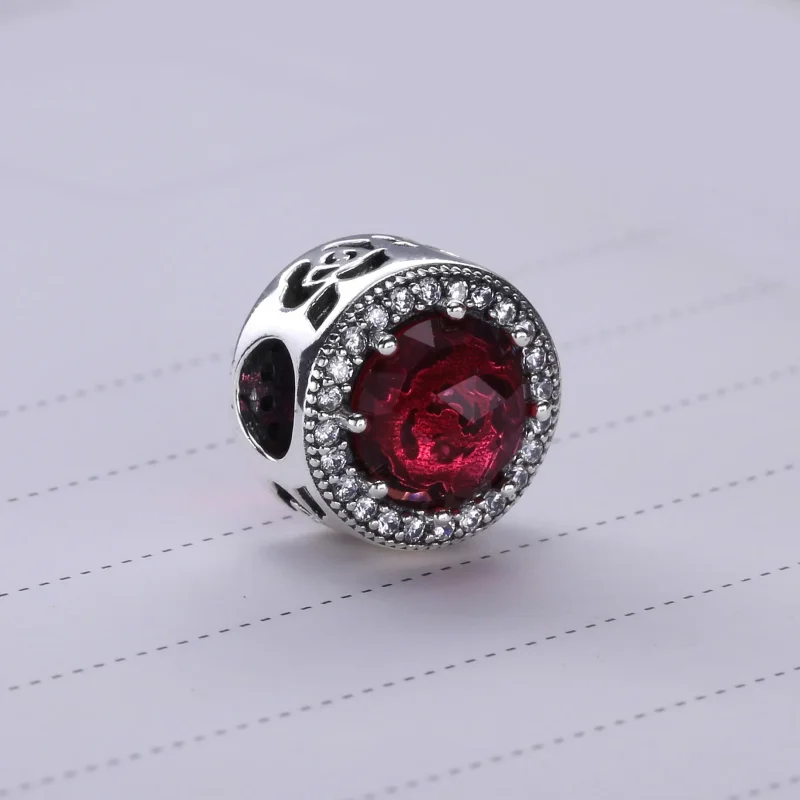 (slika za) PANDORA Disney Belle's Radiant Rose Cerise Crystals Cu Charm - 792140ncc - Ogled 3