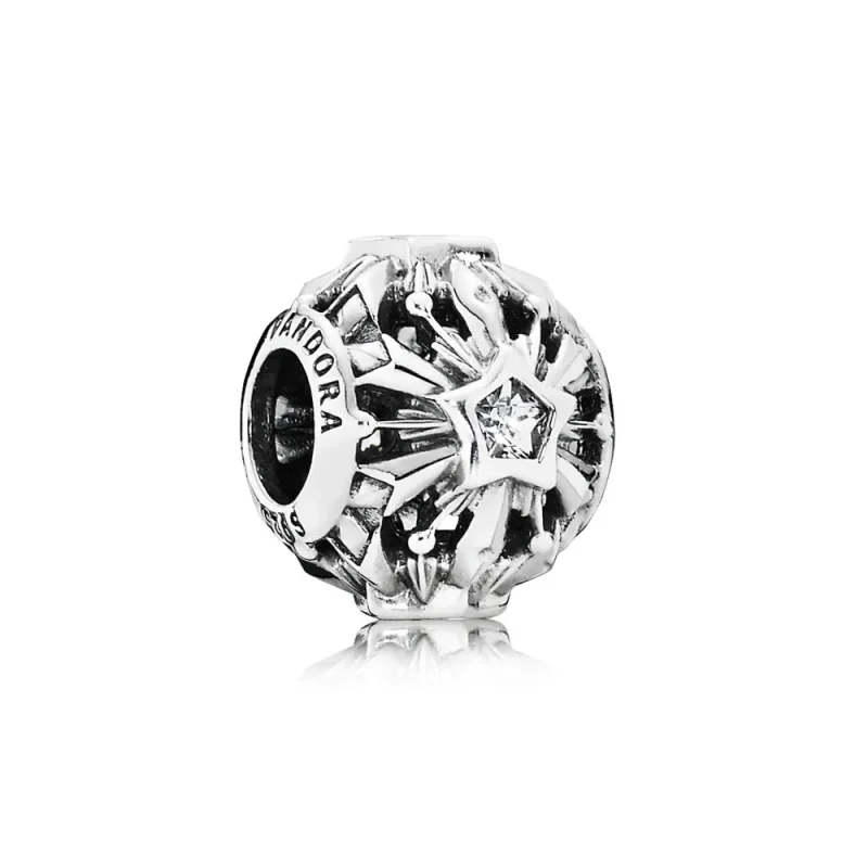 (slika za) PANDORA Disney Frozen Snowflake Openwork Srebrni obesek s kubičnim obeskom - 791563CZ - Slika izdelka