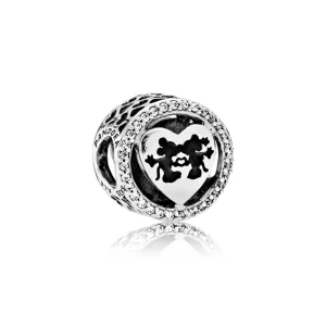 (slika za) PANDORA Disney, Mickey & Minnie Love, Charm Clear CZ - 791957CZ