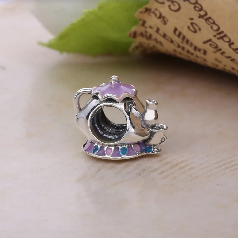 (slika za) PANDORA Disney, Mrs. Potts & Chip Charm, mešani emajl - 792141ENMX - Ogled 2