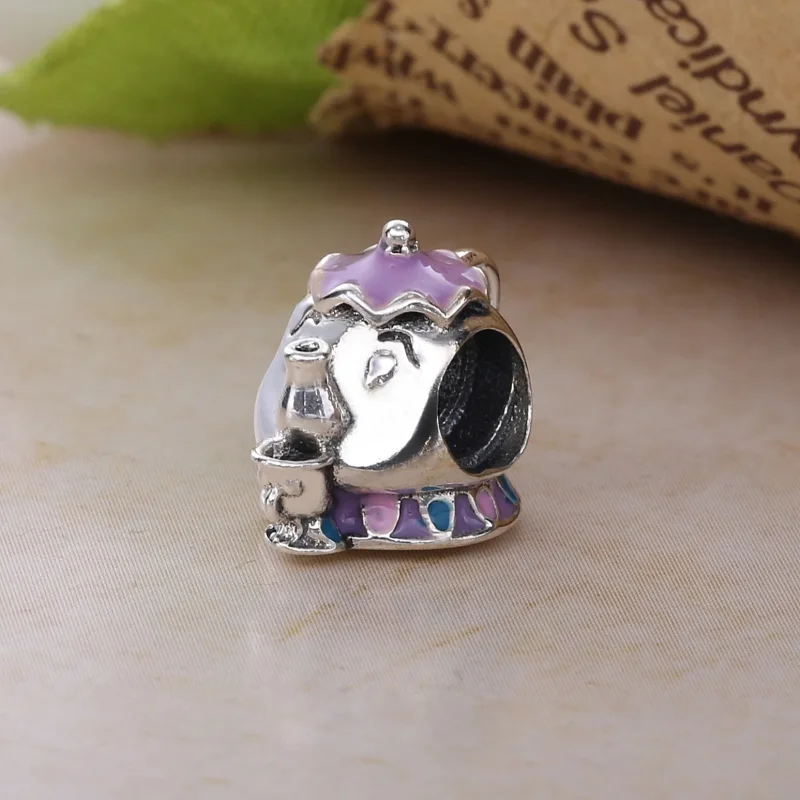 (slika za) PANDORA Disney, Mrs. Potts & Chip Charm, mešani emajl - 792141ENMX - Ogled 3