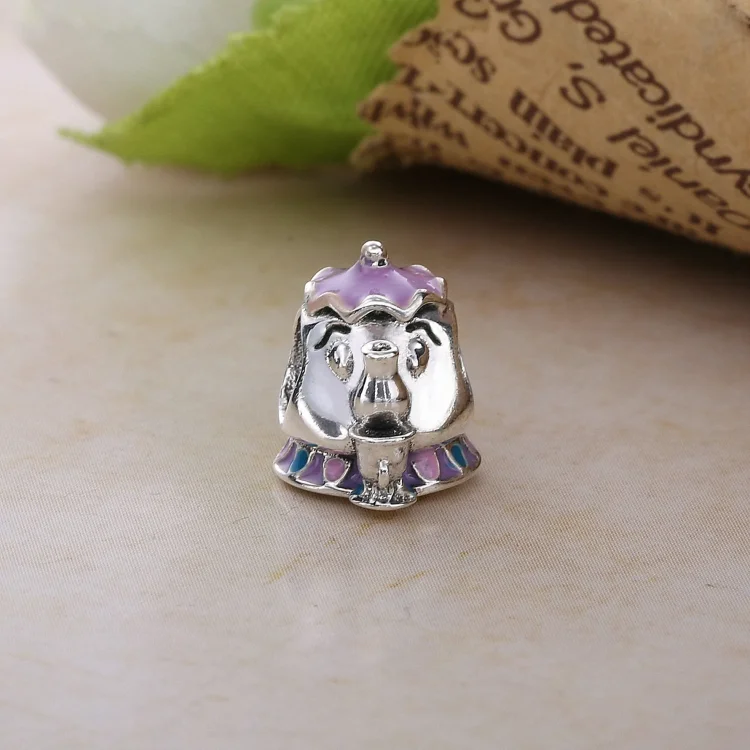 PANDORA Disney, Mrs. Potts & Chip Charm, mešani emajl - 792141ENMX