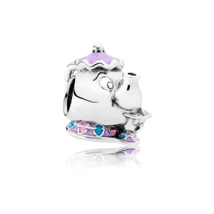 (slika za) PANDORA Disney, Mrs. Potts & Chip Charm, mešani emajl - 792141ENMX