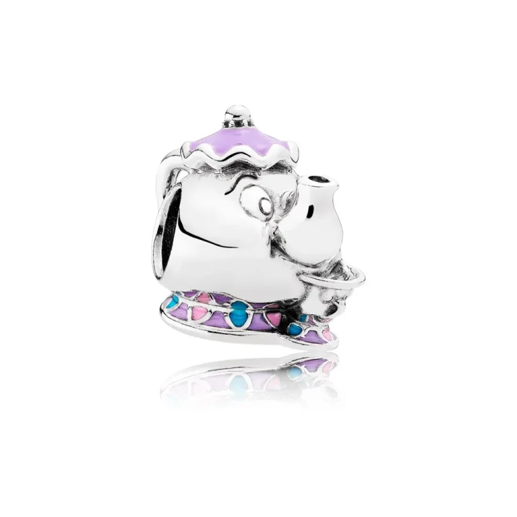 PANDORA Disney, Mrs. Potts & Chip Charm, mešani emajl - 792141ENMX