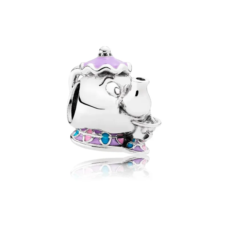 (slika za) PANDORA Disney, Mrs. Potts & Chip Charm, mešani emajl - 792141ENMX - Slika izdelka