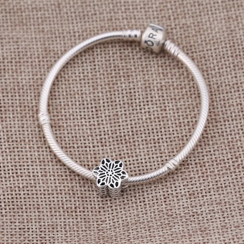 (slika za) PANDORA Distančnik za sponke s čipko Floral Daisy - 791836 - Ogled 2