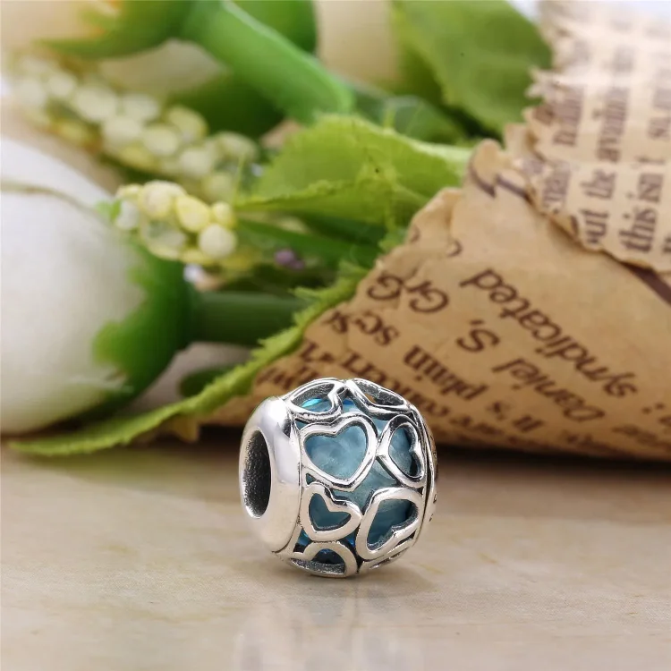 PANDORA Encased in Love, nebesno moder kristalni obesek - 792036NBS
