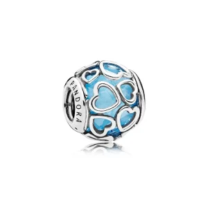 (slika za) PANDORA Encased in Love, nebesno moder kristalni obesek - 792036NBS