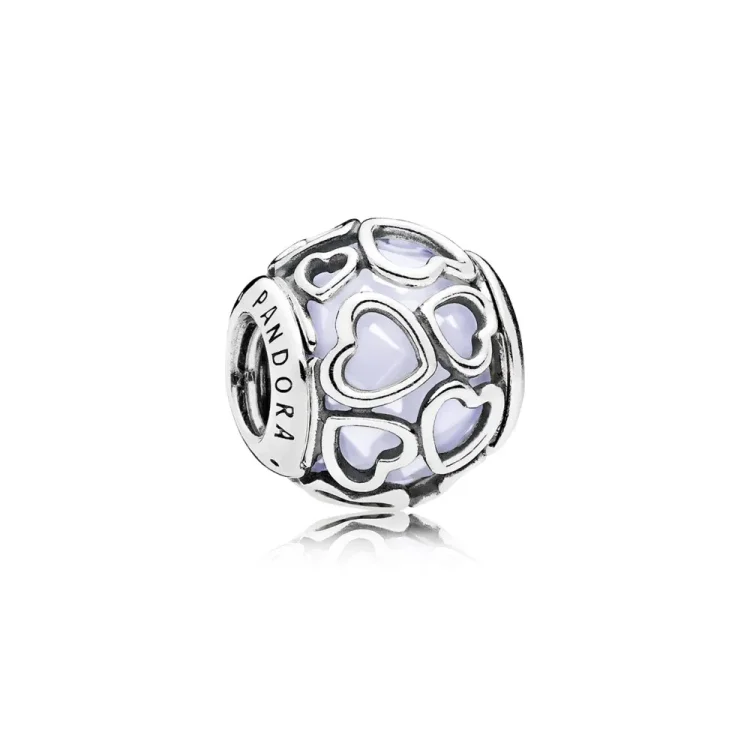 PANDORA Encased in Love, opalescentno bel kristalni obesek - 792036 ZDAJ