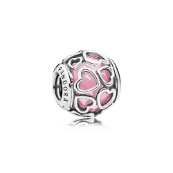 PANDORA Encased in Love, roza CZ obesek - 792036PCZ