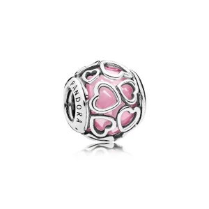 (slika za) PANDORA Encased in Love, roza CZ obesek - 792036PCZ
