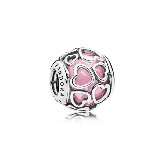 (slika za) PANDORA Encased in Love, roza CZ obesek - 792036PCZ