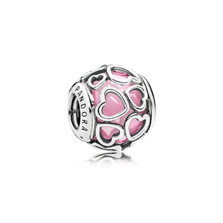 PANDORA Encased in Love, roza CZ obesek - 792036PCZ