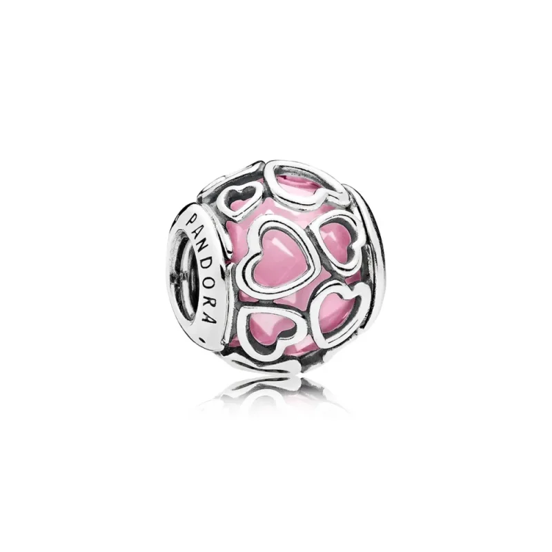 (slika za) PANDORA Encased in Love, roza CZ obesek - 792036PCZ