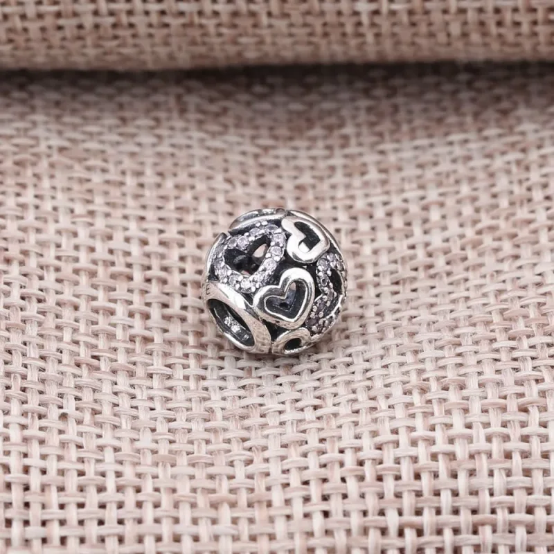 (slika za) PANDORA Fancy Pink Falling In Love Openwork Charmora Charm - 791424CZS - Ogled 3