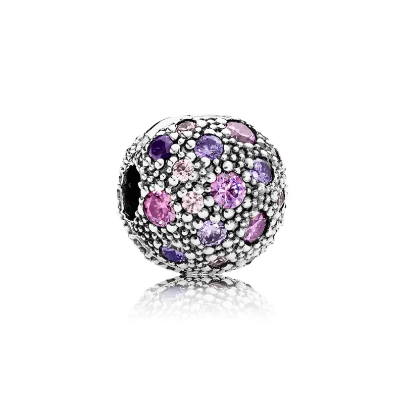(slika za) PANDORA Fancy Purple Cosmic Stars Sponka - 791286CFPMX - Slika izdelka