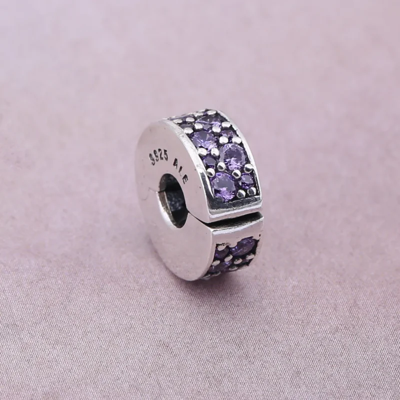(slika za) PANDORA Fancy Purple Shining Elegance Spacer Clip - 791817CFP - Ogled 2