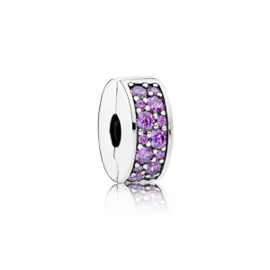 (slika za) PANDORA Fancy Purple Shining Elegance Spacer Clip - 791817CFP