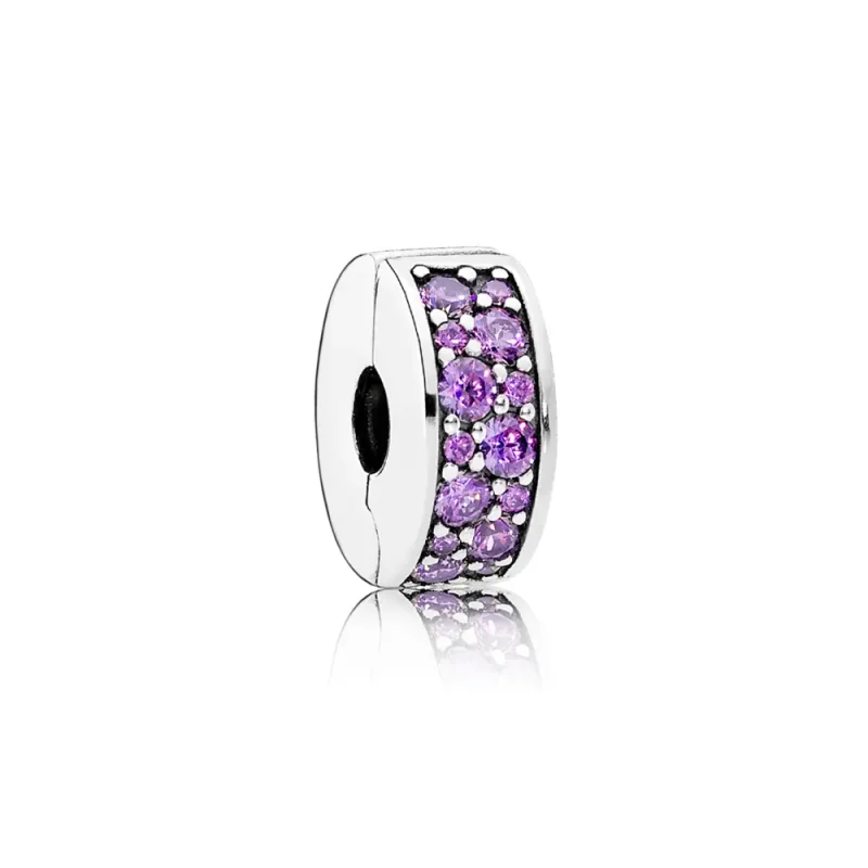 (slika za) PANDORA Fancy Purple Shining Elegance Spacer Clip - 791817CFP - Slika izdelka